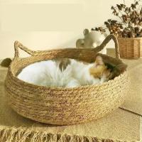 Cama Para Gatos De Rotura Hecha a Mano Tejida Con Rattan Con Alfombra Desmontable Lavable Universal Temporal Agradable Accesorios Para Tienda De Mascotas 4 Estaciones - details 2