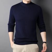 Suéter De Punto Para Hombre De Otoño En Color Sólido Estilo Callejero Transpirable Ajustado Mock Turtleneck Basic Termo - details 3