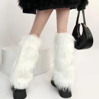Calentadores De Pierna Suaves Y Gruesos Para Mujer Y Niñas Calcetines Largos De Peluche Sintético Invierno Fundas Para Botas - details 6