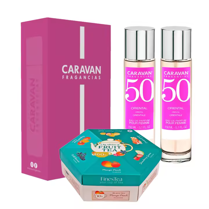 CARAVAN Set de 2 Fragancias de Mujer Nº45+ Caja Regalo Caravan + Caja hexagonal de té 60 bolsitas - 1