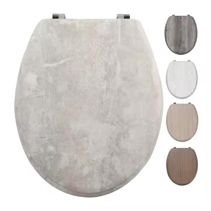 TIENDA EURASIA® Tapa de WC Universal - Color Liso - Tapa Fabricada en MDF con Bisagras de Plastico - Medida 43,5 x 37,5 cm - 1