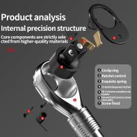 Llave De Eje Ratcheteable Retráctil Y Extensible De 72 Dientes Con Solapa Reversible Y De Lanzamiento Rápido Para 1/4'' 3/8'' 1/2'' Drive - details 5