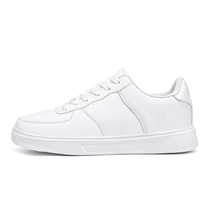 Zapatos De Correr Casuales Para Hombre En Cuero Blanco Transpirables Y Cómodos Talla 36-47 Moda Al Aire Libre Pareja Calzado - 1
