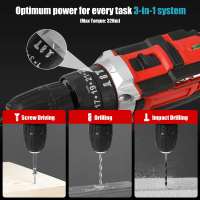 Taladro Eléctrico Inalámbrico 21V Destornillador Eléctrico 32N-m Taladro de Impacto de Gran Par 18+1 Ajuste de Velocidad Ligero 1.2kg Juego de Herramientas de Bricolaje para el Hogar - details 4