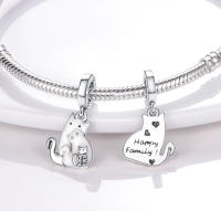 925 Plata Esterlina Encantador Gato Uña Rosa Charms Bolas Para Pulsera Original 3mm Joyería Fina Hecha a Medida Cumpleaños Fiestas Aniversarios Bodas Compromisos - details 2