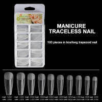 100pcs/Box Uñas Postizas De Acrílico Transparentes Y Sin Salientes Con Forma De Agua Para Extensión De Manicura Herramientas De Uñas T-tipo - details 1