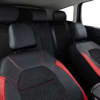Funda de asiento de coche de cuero Pu Universal, tela transpirable, cojín de asiento delantero y trasero, protección completa, 9 unidades por juego - details 7