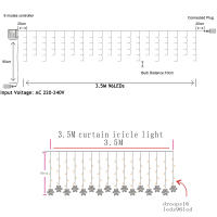 Curtain De Navidad LED Con Icicles Y Enredaderas De Hadas 4M Decoración Para Jardín Fiesta Hogar Año Nuevo - details 7