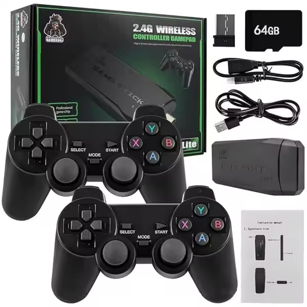 Consola de videojuegos retro 2024 con HDMI 4K y 2 controladores inalámbricos, 100 % nueva. - 1
