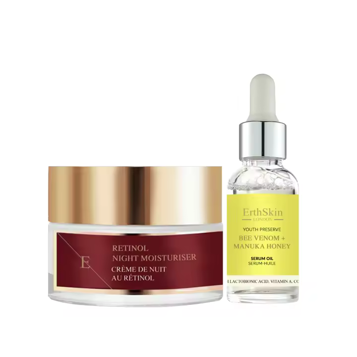 Hidratante de noche con retinol (50 ml) + Sérum de aceite de veneno de abeja y miel de manuka (30 ml) - 1