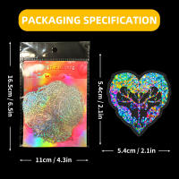 Pegatinas De Corazones De Amor Transparentes Para Laser 50 Piezas Decoración De Encuadernación Material PET Colores Fluorescentes Tamaño 3-7cm Para Mayores De 14 Años - details 4