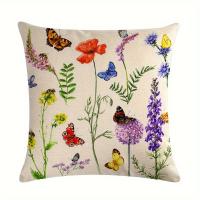 Fundas De Cojines De Flores Silvestres Botánicas 45x45cm Decoración De Hogar De Granja Para Porche Patio Sofá Fundas De Cojines De Poliéster 100% - details 5