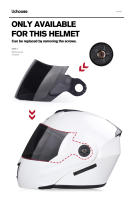Visera Para Casco De Motocicleta UCHOOSE Lente Especial Negro Espejo Transparente Y Plateado Material Polyester Y Nylon - details 2