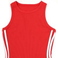 Vestido Mini De Verano Casual Deportivo Para Mujer 2025 Sin Mangas Cuello Redondo Slim Estampado Lateral Elástico Plegado A-line Clubwear - details 3