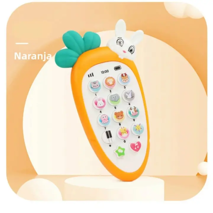 Juguete Educativo Montessori Para Bebés Teléfono De Radish Con Sonido Y Música Juguete De Mordedor Bitable Para Niños Juguetes De Aprendizaje Y Sueño - 1