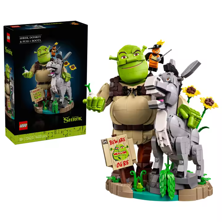 LEGO® 72423 Shrek: Shrek, Asno y Gato con Botas – Kit de Construcción para Mayores de 18 Años - 1