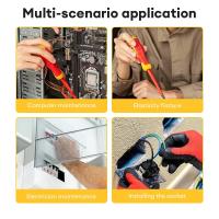 Deli 1pc Destornillador Aislado CR-V Con Puntas Magnéticas Para Electricista Herramientas De Reparación Portátiles Tipo De Cabeza De Destornillador: Phillips Y Slot - details 5