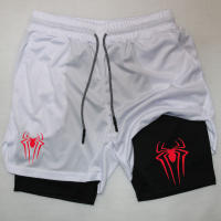 Shorts De Rendimiento Y2K Para Hombre Con Estampado De Araña 2 En 1 Deportivos Compresión Para Gimnasio Y Running Shorts Casuales De Polyester Cierre Con Cordón - details 8