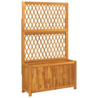 vidaXL Jardinera con enrejado y estante acacia maciza Dimensiones 55 x 29.5 x 132 cm,  100 x 32 x 165 cm,  y mas - details 0