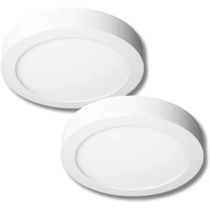Jandei - 2 x Downlight LED 24W Marco Redondo para Instalación en Superficie, Fabricado en Aluminio Blanco Mate, Driver Incluido - Medidas 285x27mm - 1