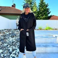Nueva Chaqueta Larga Elegante Para Mujer 2025 Otoño Invierno Cálido Y Grueso Con Capucha Color Sólido Y Bolsillos De Terciopelo Chaqueta De Windbreaker - details 2