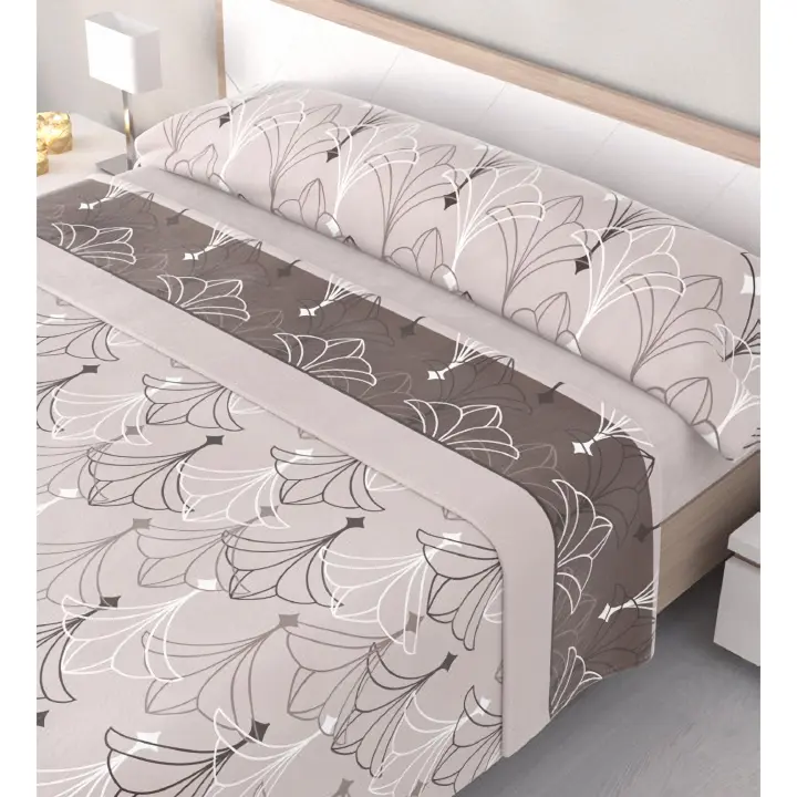 Sábanas de Coralina Térmicas Invierno Doble Perchado 200grs Karen Marron - 190/200cm + 30cm - Confort Antiestrés - Mercatienda.es - 1