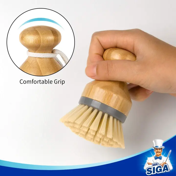 Cuchillo de Palma de Bambú, para fregar platos, ollas, sartenes, Limpieza de fregadero de Cocina, paquete de 2 - 1