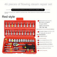 Kit De Herramientas De Reparación De Automóviles 46 Piezas Juego De Destornilladores De 1/4 Pulgada Con Llave De Torque Y Destornillador Combinado Herramientas De Reparación De Automóviles - details 1