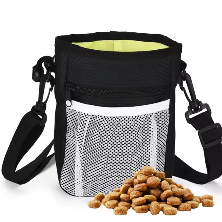 Bolsa de golosinas para perros, Kit de entrenamiento para mascotas, multiusos, 3 en 1, color negro - 1