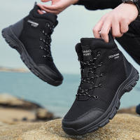 Botas De Invierno Para Hombre Con Piel Fuerte Antideslizante Impermeable Altura Del Tacón Medio Cordones Material De Suela De Goma - details 3