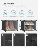 Zapatero modular con 10 compartimentos, mueble de plástico versátil con puertas, estructura de acero, cubos de 30x40x30 cm - details 11