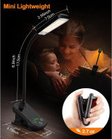 Luz De Lectura LED Dual Con 14 Luces Y Control Táctil De 3 Colores Y 8 Niveles De Brillo Recargable Por USB Luz Nocturna Para Ojos Cuidado Clip En Libro/Mesa Regalo Para Mujer Hombre Niños - details 10