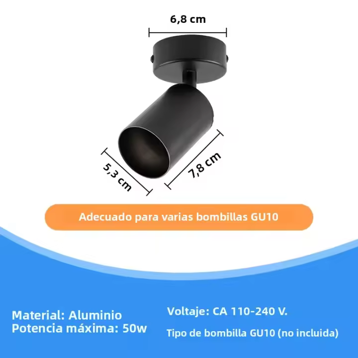 Lámpara De Techo LED GU10 Ajustable En Tres Direcciones 220V Modera Chandelier Interior Luz De Hogar Spotlights Contemporáneas Para Cocina Comedor Dormitorio Estudio Baño - 1