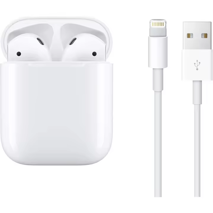 Auriculares inalámbricos estilo AirPods 2 con Bluetooth 5.0, control táctil, micrófono HD, estuche de carga con conector Lightning, compatible con iOS y Android, emparejamiento automático, diseño ergonómico, no original - 1