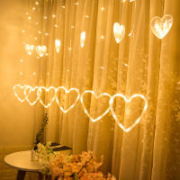 Guirnalda De Luces LED En Forma De Corazón Para Cortina 3.5M 220V/110V Decoración Para Fiesta De San Valentín Dormitorio Navidad Boda - details 3
