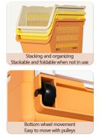 Cesta De Almacenamiento Plegable Con Ruedas Alta Capacidad Para Baño Cesta De Frutas Y Vegetales Multi Capas Para Juguetes - details 11
