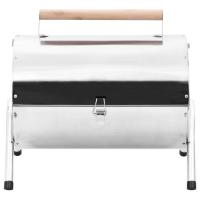 vidaXL Barbacoa de carbón de sobremesa acero inoxidable doble parrilla - details 3