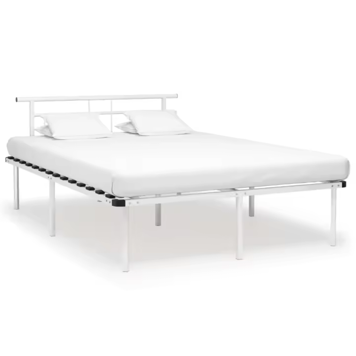 Estructura de cama sin colchón metal blanco 140x200 cm - 1