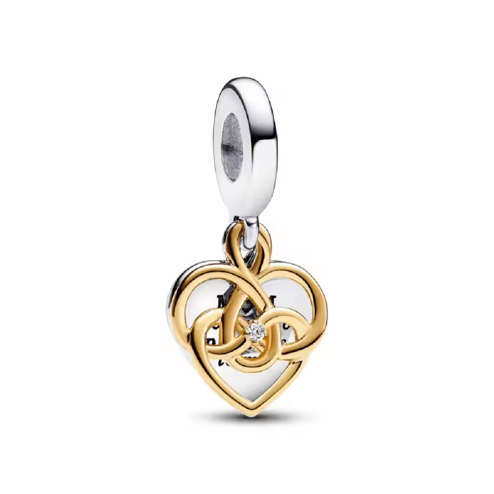 Charms Pandora colgantes dobles con diamantes cultivados - 1