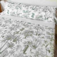Juego de Sábanas 100% Algodón  Tigres y Palmeras, 144 Hilos, Estilo Natural – Varias Medidas Juego de Sábanas Toile Verde Algodón – Alo Home - details 1