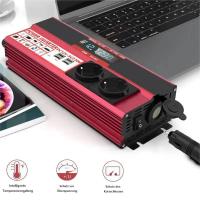 Inversor de corriente de 4000W y 3000W, transformador de CC de 12V a ca de 220V y 230V con 4 puertos USB de carga de la UE con pantalla LED para teléfono RV y coche,CA 220 V ±10% - details 8