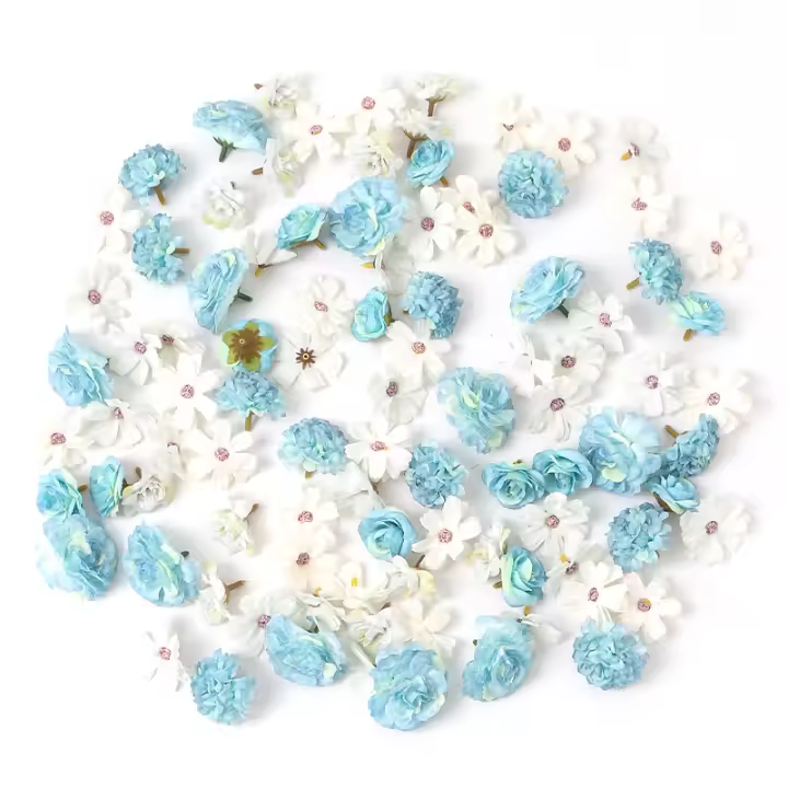 48Pcs Cabezas De Flores Artificiales De Seda Para Decoración De Hogar Fiesta Boda DIY Accesorios De Coronas De Flores Fake Para Decoración De Habitaciones - 1
