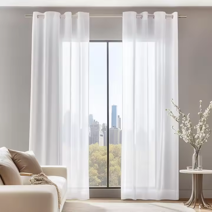 Cortinas Salon Modernas Blancas Translucidas 150 x 250cm Cortinas Dormitorio Visillos para Ventanas de Habitacion Infantiles Niños 2 Piezas Blanco - 1