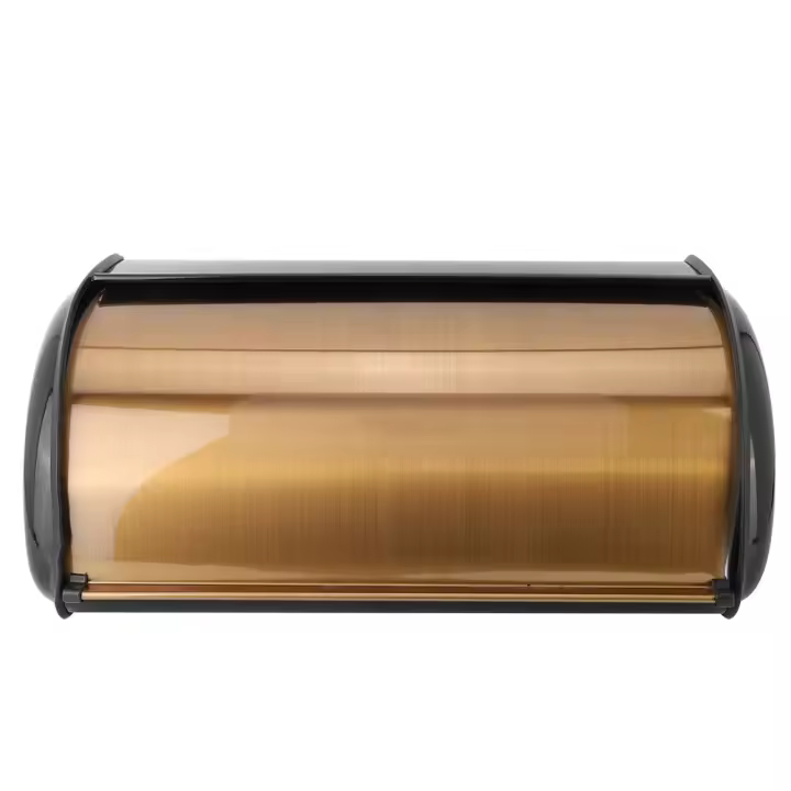 Contenedor de almacenamiento de cocina de gran capacidad con forma de panera de metal retro dorado - 1