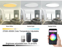 Lámpara De Techo Inteligente WiFi Tuya RGBCW 24W 220V Control Con Alexa Google Home Para Dormitorio Sala De Estar Decoración Moderna Color Negro - details 6
