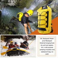 Mochila De Almacenamiento Exterior 20L Impermeable Y Colapsable Para Kayak Y Rafting Separación Seca Y Húmeda Bolsa De Río Unisex Color Amarillo Y Negro - details 3