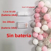 Guirnalda De Luces De Navidad Con 10/20LED En Forma De Bola De Algodón Decoración Exterior Para Jardín Y Calle Regalo De Año Nuevo - details 1