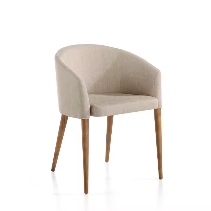 ANGEL CERDÁ 4007C Silla comedor tapizada tela , Nogal  Beige , Tela , 59 x 56 x 78 cm. - 1