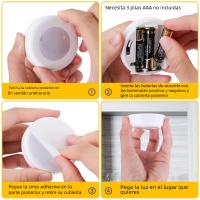 BIT Lámpara de Armario LED con Control Remoto Inalámbrico Cambio de Color RGB Luz Nocturna para Cocina Dormitorio Armario Counter Tipo de Bombilla RGB Fuente de Alimentación Batería DRY - details 3
