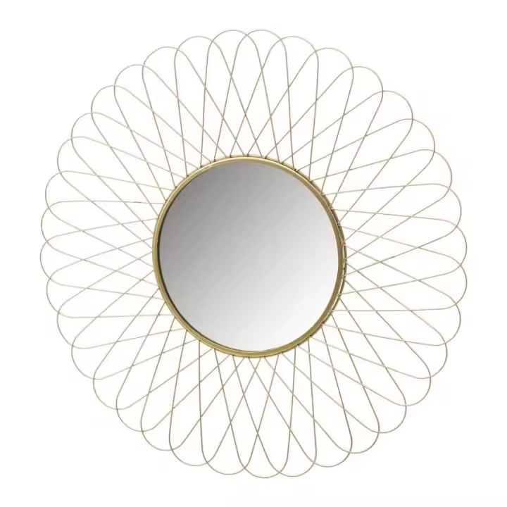 Espejo Decorativo Dorado Fornord - Flor de Metal - 56x56 Cm - 1